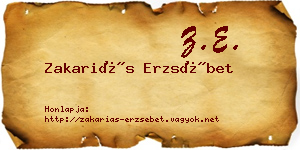 Zakariás Erzsébet névjegykártya