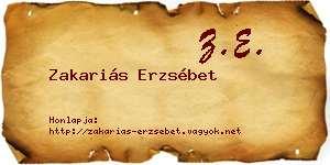 Zakariás Erzsébet névjegykártya